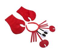 NIYANGLE Red Crab Headband and Claw Gloves Set, Cartoon Sea Creature Hair Hoop Accessories for Halloween Cosplay, Festival and Bachelorette Party Props