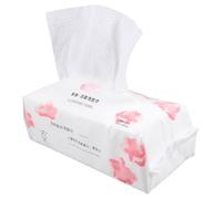 NIYANGLE Red Disposable Cotton Facial Wipes Makeup Remover Towels 100pcs Pack Wet and Dry Use Cotton Towels for Facial Cleaning and Cream Application