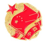 NIYANGLE Red Flag Brooch Star Shaped Brooch Pin Vintage Retro Metal Decorative Patriotic Lapel Pin Unisex Cloak for Clothing Jackets Party Accessories