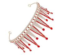 NIYANGLE Red Rhinestone Crown Headband for Bride Wedding, Zinc Alloy Tiara with Comfortable and Secure Fit, Gorgeous Bridal Headwear Enhancing Natural Beauty for Weddings and Church