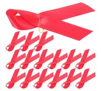 NIYANGLE Red Ribbon Brooch Pin 16cm X 1.3cm Reusable Fundraising Ribbon for Aids Awareness Support, Public Health Charity Accessory with Safety Pin for Events and Campaigns