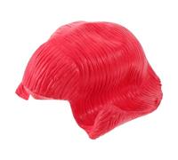NIYANGLE Red Short Bob Wig with Bangs, Easy to Style Latex Cosplay Wig for Students, Youthful Bob Shape with Earsided Curves, for Halloween and Creative Photography