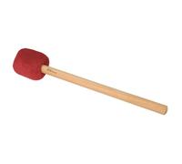 NIYANGLE Red Wool Felt Bass Drum Mallet Long Beech Wood Handle, Professional Percussion Drum Stick for Marching Band and Performance, Red Sn-16