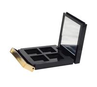 NIYANGLE Refillable 4 Grids Eyeshadow Palette with Protective Flip Cover and Mirror, Portable Black Plastic Makeup Storage Organiser for Daily Use and Business Trips