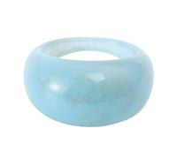 NIYANGLE Resin Ring Lightweight Free Size Comfortable Skin Touch Vintage Finger Ring, Finger Jewelry, Blue for Daily Life and Party