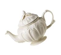 NIYANGLE Retro British Style Embossed Ceramic Coffee Pot Milk Kettle Vintage Beige Teaware for Kitchen and Dining