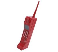 NIYANGLE Retro Cellphone and Mini House Accessory Collectors for 80's 90's Parties Model Vintage Iron Desktop Ornament with Red Finish, Classic Old Style Telephone Decoration