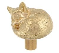 NIYANGLE Retro Copper Cabinet Handle with Refined Smooth Surface, Golden Cat-Shaped Drawer Pull for Drawers and Furniture, Decorative Antique Style Kitchen Cupboard Hardware