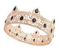 NIYANGLE Retro Style Antique King Crown for Men Alloy Material Lightweight Crown Hat for Halloween Prom and Mens Dress up Costumes