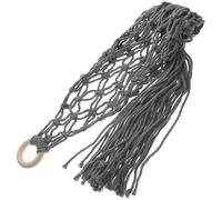 NIYANGLE Reusable Grey Cotton Rope Mesh Fruit Bag, Handwoven Vegetable Produce Sack with Drawstring, Eco-Friendly Storage Net for Grocery and Kitchen Organization