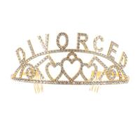 NIYANGLE Rhinestone Divorce Headband Tiara with Combs Women’S Party Crown for Divorce Celebration and Photo Accessories