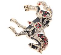 NIYANGLE Rhinestone Enamel Horse Brooch Pin Black Classic Retro Charm Jewelry for Spring Festival and Birthday Occasions