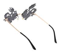 NIYANGLE Rimless Sunglasses for Women Funky Frameless Glasses with Dragon Shape Design Sturdy PC Material Fit Small Faces Trendy Stylish Fun Sunglasses for Parties and Photo Shoots