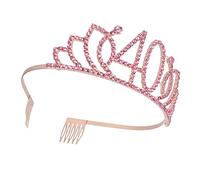 NIYANGLE Rose Gold Birthday Headband Elegant Hair Accessory for Women Girls Chic Headdress for Cake Decoration Stunning Birthday Unique Idea