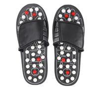 NIYANGLE Rotating Traditional Chinese Philosophy Foot Massage Slippers for Men and Women Black Plastic Foot Health Shoes with Acupressure Dots and Blood Flow Healthcare English Size 42-43
