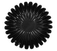 NIYANGLE Ruffle Decorative Bowl Resin Handicraft Black Scalloped Edge Modern Snack Bowl Jewelry Holder Entryway Key Tray Home Decor Dining Table Centerpiece Accent