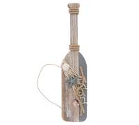 NIYANGLE Rustic Mediterranean Wooden Paddle Pendant Hanging Ornament with Star and Shell Motif Lightweight Nautical Wall Decor for Home Garden Bar and Cafe Display