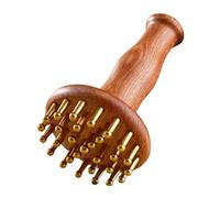 NIYANGLE Sandalwood and Brass Meridian Massage Comb Wooden Scalp Massage Brush Manual Body Pressure Massager for Back, Thighs, Arms Full-body Guasha Therapy Tool