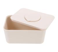 NIYANGLE Sealed Silicone Wet Wipes Dispenser Box Lid, Rectangular Moisture-Proof Tissue Holder for Home, Car and Office, Beige Wet Wipes Container