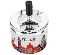 NIYANGLE Self-extinguishing Ashtray Automatically Extinguished Ashtray with Rotating Lid Easy to Clean Portable Unique round Design for Office and Shopping Malls