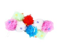 NIYANGLE Shower Sponge Balls Random Color 8pcs Colourful Random Pack for Bathing Exfoliating and Soothing Skin, Soft Pe Mesh Bath Balls with Short Rope for Men and Women