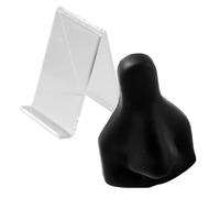 NIYANGLE Silicone Nose Model for Piercing Practice, Flexible Training Fake Nose with Acrylic Stand, Black Simulation Body Part for Piercing Supplies and Jewelry Display