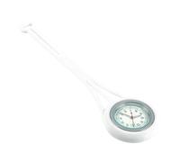 NIYANGLE Silicone Nurse Pocket Watch with Hanging Buckle Flexible White Medical Watch for Doctors and Paramedics Portable Round Nursing Timepiece for Work and Study