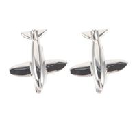 NIYANGLE Silver Airplane Cufflinks for Men’s Suit, 1 Pair Metal Shirt Studs, Aviation Business Accessories, French Cuff Buttons, Copper Alloy