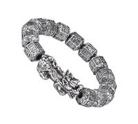 NIYANGLE Silver Alloy Wealth Bracelet for Women Featuring Feng Shui Amulet Beads with Durability and Unique Design, for Attracting Luck and Prosperity