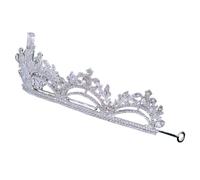 NIYANGLE Silver Crystal Wedding Tiara Bridal Crown Headband with Secure Fit Pins Elegant Hair Accessory for Brides Bridesmaids and Flower Classic Princess Style for Wedding and Photography