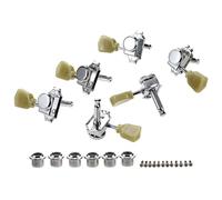 NIYANGLE Silver Guitar Locking Tuners with Semi Closed Design and Easy Installation for Acoustic and Electric Guitars for DIY Replacement and Shared Practice Spaces