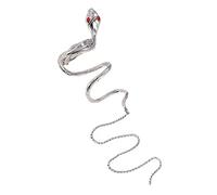 NIYANGLE Silver Snake Hair Clip Rhinestone Chain Long Hair Barrette for Women Decorative Tassel Hairpin for Ponytail and Braids for Daily and Party Use