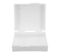 NIYANGLE Slot Plastic Microscope Slide Holder Portable Lab Sample Organizer Compact Glass Slide Storage Box for Laboratory Specimens with Protective Compartments