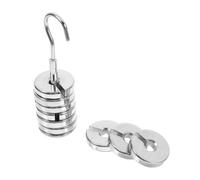 NIYANGLE Slotted Mass Chrome-plated Iron Laboratory Weights with Hanger for Precise Calibration and Craft Measurement Plates Metal Slotted Masses for Science and Jewelry Making