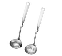 NIYANGLE Slotted Spoon Easy Storage and Soup Ladle Stainless Steel with Handle and Hanging Hole and Protects from Scalding, for Christmas and Thanksgiving Day Cooking