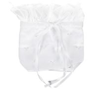 NIYANGLE Small Dolly Bag Bride Dolly Bag White Satin Drawstring Pouch Multipurpose for Weddings and Festivals