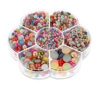 NIYANGLE Small Flatback Pearl Charms for DIY Crafts, Abs Material with Easy to Remove Feature, Stay for A Lasting Time, for Decorating Cards and Home Use, 1 Box of Pearls for Crafting