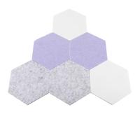 NIYANGLE Soundproof Felt Bulletin Board Hexagon Wall Panels 6Pcs Self-Adhesive Memo Boards for Photo Display and Office