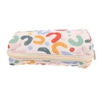 NIYANGLE Spacious Cotton Cloth Makeup Bag with Embroidered Floral Design, Portable Cosmetic Pouch for Travel and Office, Keeps Everything Organised, Suitable for Teens and Women