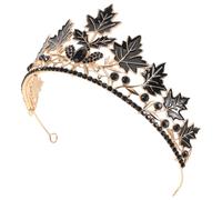 NIYANGLE Sparkling Maple Leaf Crown Headpiece Hairband for Women Queen Goddess Tiara Birthday Festival Photo Prop Costume Headwear