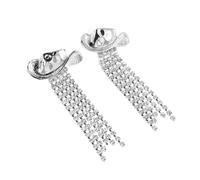 NIYANGLE Sparkly Rhinestone Western Earrings for Women Lightweight Cowgirl Hat Tassel Dangle Jewelry Stylish Country Accessories for Casual and Concert Wear