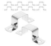 NIYANGLE Square Pipe Clamp for Heavy Duty Stainless Steel 10pcs U-Shaped Saddle Groove Structure, Polished Silver Finish Bracket Supporting Cable Management and Frames Balcony Railing