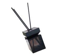 NIYANGLE Square Rattan Diffuser Bottle Set 100ml with White Wax Wood Cap and Reed Sticks, Refillable Fire-free Aromatherapy Diffuser Kit for Home Fragrance and Essential Oils