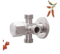 NIYANGLE Stainless Steel 3 Way Hexagonal Valve for Toilet with Leakproof On/Off Control, Sturdy Silver Angle Valve Suitable for Bathroom Toilet Replacement and Water Flow Management