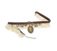 NIYANGLE Steampunk Lace Choker Necklace with Gears Vintage Gothic Victorian Punk Statement Accessory for Women Cosplay Halloween Costume Party Jewelry