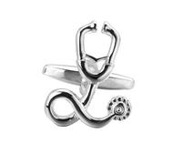 NIYANGLE Stethoscope Cufflinks Silver Creative Sleeve Nail Pair for Men Business Shirt Formal Wedding Accessories