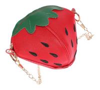 NIYANGLE Strawberry Crossbody Bag with Red Chain Belt, Cute Shoulder Purse, Small Fruit Wallet for ’ Allowance and Travel
