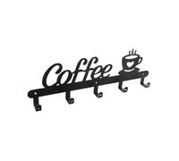 NIYANGLE Sturdy Metal Mug Hanging Hook Rack Decorative Coffee Cup Storage Organizer with Multiple Hooks Easy to Install Rustic Kitchen Holder for Home Bar Black Iron Craft