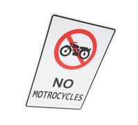 NIYANGLE Sturdy No Motorcycles Warning Sign Road Safety Sign for Street Caution Rounded Corners