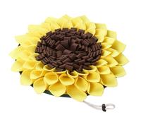 NIYANGLE Sunflower Shaped Dog Slow Eat Feeding Mat Made of Sturdy Felt Cloth for Pet Feeding and Foraging Training, Yellow Pet Dining Mat Suitable for Dogs